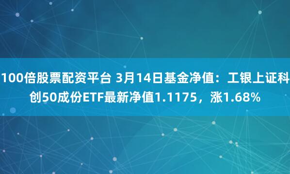 100倍股票配资平台 3月14日基金净值：工银上证科创50成份ETF最新净值1.1175，涨1.68%